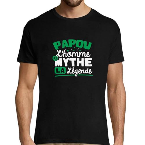 T-Shirt Homme Papou imprimé en France en coton bio style décontracté