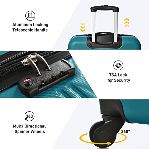 image for Merax Luggage sets of 13 Piece 16 20 20 28 IN Carry on Luggage Hard Ca