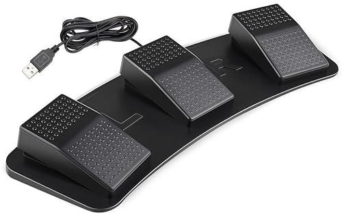 Hoffnugshween USB Foot Pedal:3-key PC Switch Control Keyboard Actions HID Programmable Shortcuts Custom Combinations Hotkeys for Gaming & Transcription Mouse Controller Button for PC Switch Computer