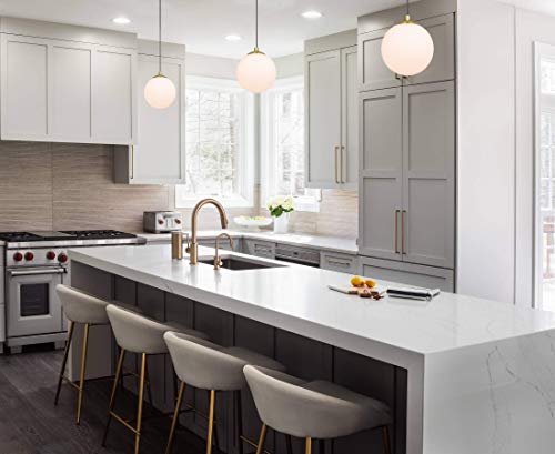 Xinbei Lighting Pendant Lighting 1 Light Globe Pendant Light, Modern Adjustable Kitchen Hanging Ceiling Light Satin Brass Finish Xb-P1211-Sb #TOP1