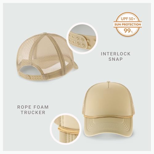 Image of CHOK.LIDS Classic Foam Trucker Hat Summer Mesh Rope Cap Solid Two Toned Blank Hat Mens Womens Adjustable Strap Light Weight