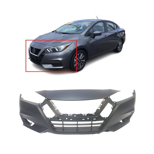 Image of FitParts Compatible with Nissan Versa 2020-2022 Front Bumper Cover | Primed, Sedan, Ready to Paint, OEM 620225EE0J, NI1000333