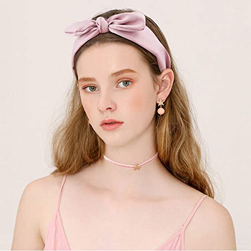 Tobatoba Knotted Bow Headbands For Women Red Bow Headbands Fashion Knot Headband, Bunny Ears Headband, Wide Headbands Diademas Para Mujer De Moda Solid Cute Hair Band Hair Accessories For Women Girls #TOP2
