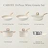 CAROTE Pots and Pans Set Nonstick, White Granite Induction Kitchen Cookware Set, 10 Pcs Non Stick Cooking Set w/Frying Pans & Saucepans(PFOS, PFOA Free) #1