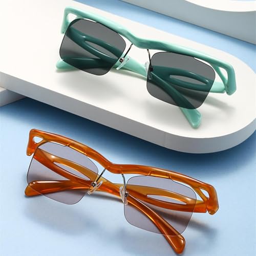 Lunettes de soleil rectangulaires sans monture unisexes légères et de luxe - 3