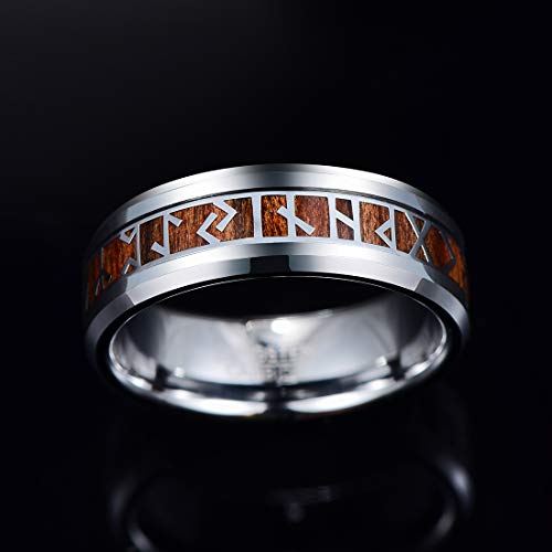 TUNGSTORY 8mm Mens Tungsten Wedding Bands Viking Rune Rings Size 12 by TUNGSTORY - Used condition - Image 4