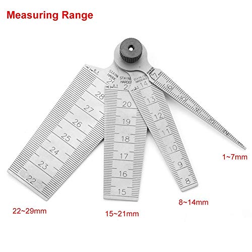 1 Satz Fühlerlehre Edelstahl Schweißkegel Fühlerlehre Lineale Lochinspektionswerkzeug 1~7mm Spaltfüller 8~14mm Mehrere Verschiedene Messgeräte
