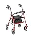Price comparison product image Drive Medical Four Wheel Rollator with Fold Up Removable Back Support, Red