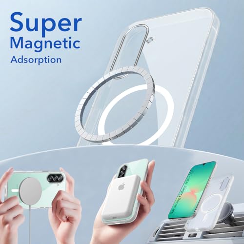 Image of Jkobi Lifetime Anti-Yellow MagSafe Compatible Clear Back Cover Case for Samsung Galaxy A26 5G (Sleek Hard Crystal | Shockproof and Camera Protection)