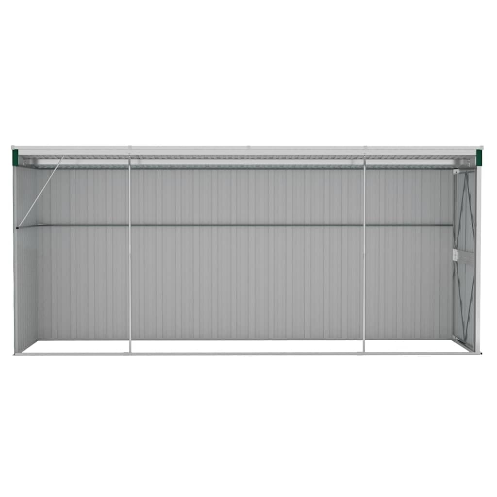 vidaXL Capanno Giardino a Parete Verde 118x382x178 cm Acciaio Zincato