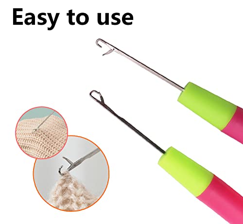 10 Pieces Latch Hook Crochet Needle Hook Include 2 Wooden Bent Latch Hook 8 Plastic Curl Crochet Needle For Kids Adults Braid Hair Carpet Making #TOP2
