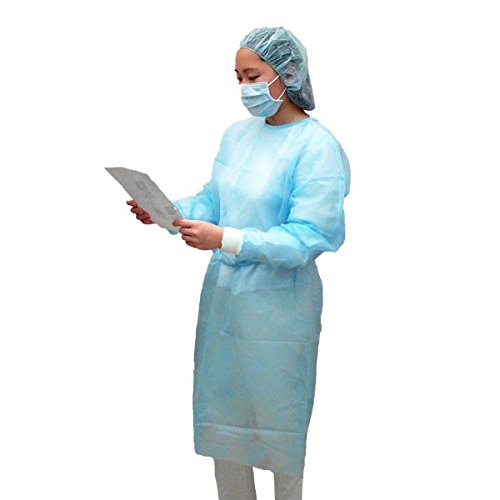 Dental Medical Latex Free Disposable Isolation Gowns Knit Cuff Non Woven | Fluid Resistant (10 Gowns/Pack, Yellow) #TOP1