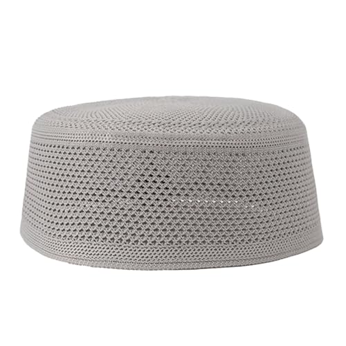 Hkfgdjdl Sombrero de fiesta, turbante de algodón de punto para hombre, transpirable, sombrero de oración Kufi, gorro de hiyabs ramazan, gorro de calavera árabe