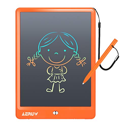 LCD Writing Tablet Colorful 10 Inch Electronic Graphics Doodle Board eWriter Drawing Pad with Memory Lock Gift for Kids & Adults Home School Office Handwriting Tablet (Orange)