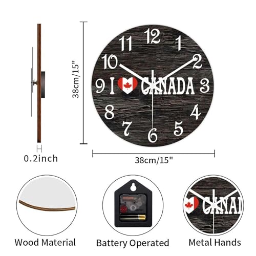 Horloge murale Canada idée cadeau originale pendule bois pour maison
