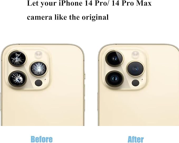 Vetro Fotocamera Posteriore Per IPhone 14 Pro Max - Ricambio Da 2 Pezzi, Trasparente