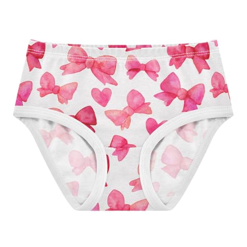 Wusikd Pink Bows Hearts Girls' Underwear Cotton Girls Briefs Soft Toddler Underwear 2T