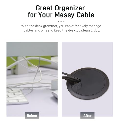 Aacgin CXH-2ITH-B2PA [2 Pack] Desk Grommet 2 Inch Sturdy Plastic Desk Hole Cover For Cables Detachable Desk Hole Grommet thumb #4