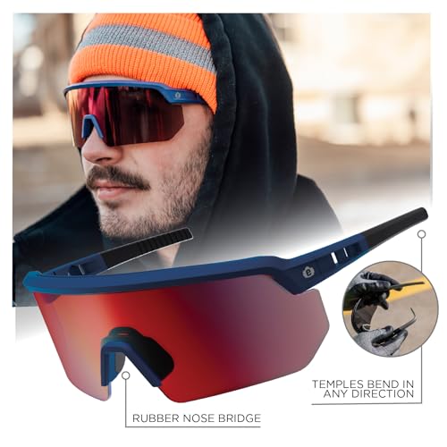 Ergodyne AEGIR Anti Fog, Anti Scratch Safety Sunglasses, High Contrast Color Enhancing Mirrored Lenses, z87.1, Microfiber Bag by Ergodyne - Image 6