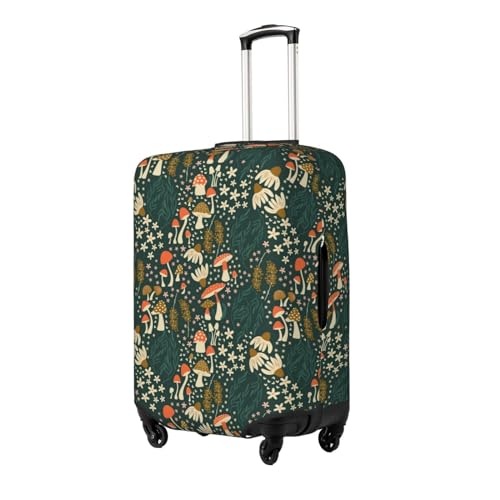 Mushroom and Flower Luggage Cover Washable Elasticated Luggage Covers for Suitcase TSA Approved Stylish Scratch Resistant Luggage Case Protector2