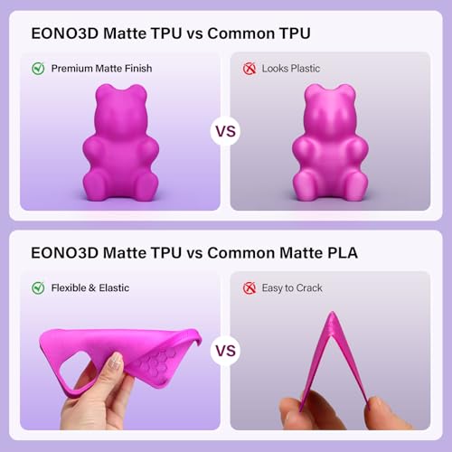 Image of Matte TPU Filament 1.75mm, 1kg - Shore 95A Flexible & Durable TPU, Matte Purple, Low-Gloss Matte Finish, Minimal Layer Lines, for Phone Cases, Wearables & Functional Parts