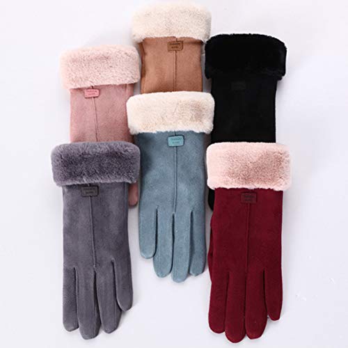 EVERY- Luvas de inverno femininas de inverno com tela sensível ao toque, luvas térmicas forradas à p