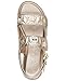 KARL LAGERFELD Paris Women's Charlay Double Strap Sandal With Pin Embellishments, White Gold, 10