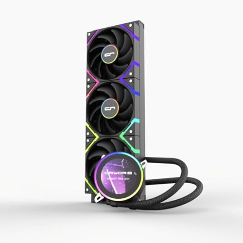 CRYORIG CRYO 360 - Enfriador AIO Liuquid negro, pantalla LCD de 2.8 pulgadas, refrigeración por agua ARGB de 360 mm, ventilador de presión de alto rendimiento, compatible con AM4/AM5, LGA115X/1200