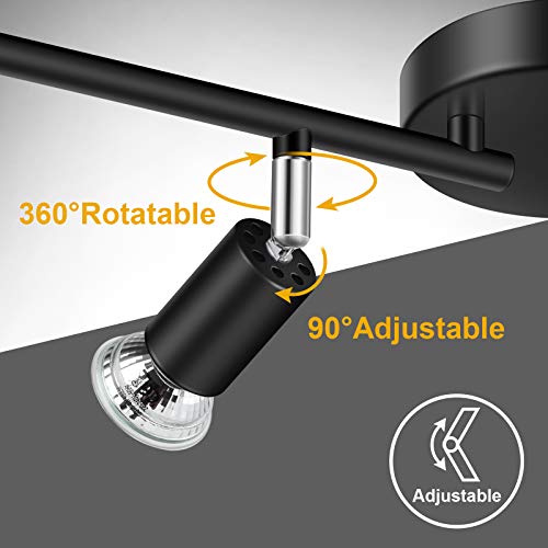 image for Ascher 4-Light LED Track Lighting Kit, Flexibly Rotatable Light Heads,