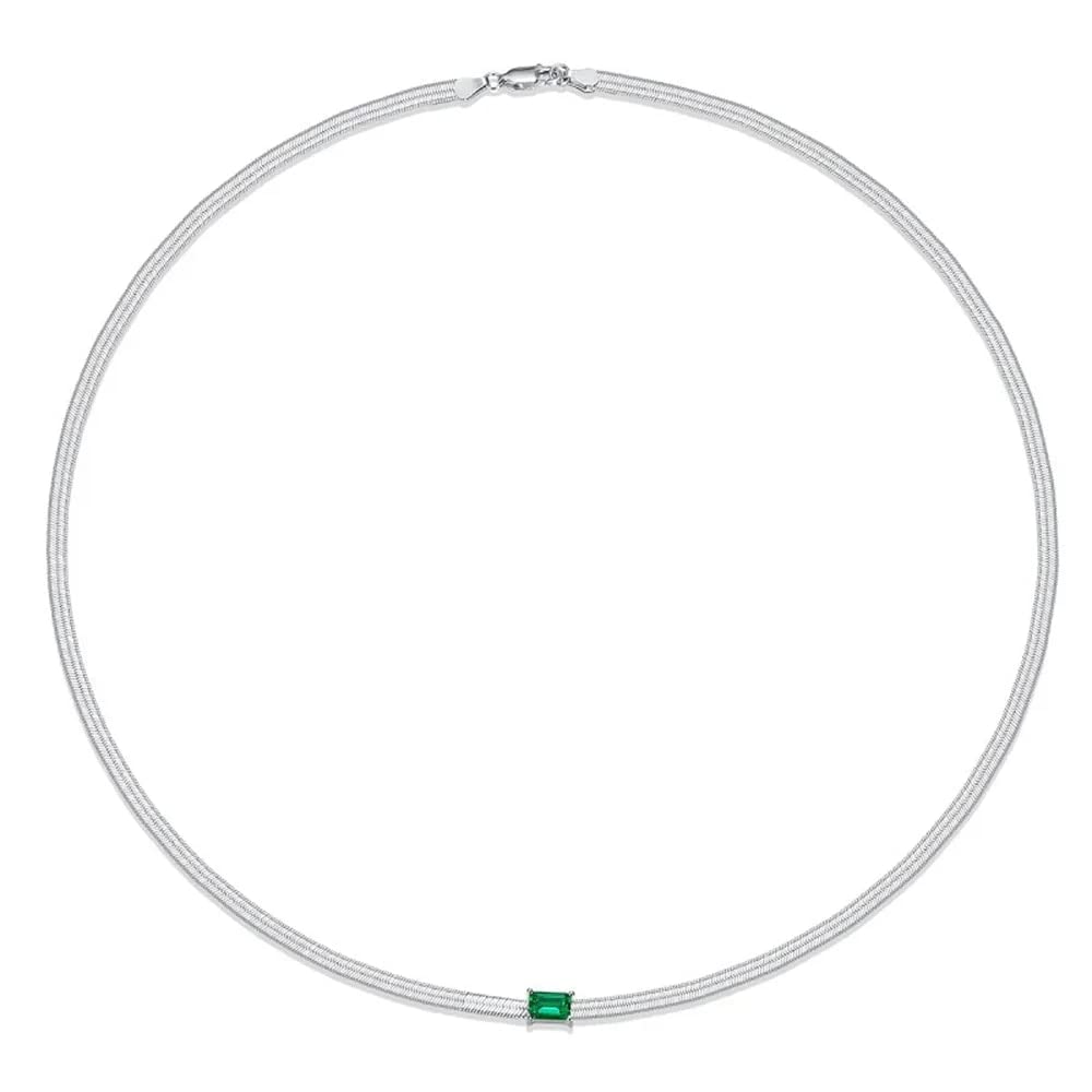 Bijoux en argent sterling avec collier pendentif vert émeraude