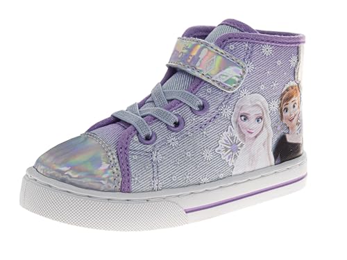Disney Princess Minnie Mouse Frozen Encanto Hightop Sneakers - Snow White Ariel Elsa Maribel Minnie Ankle Shoes (Sizes: 6-12 Toddler - Little Kids)