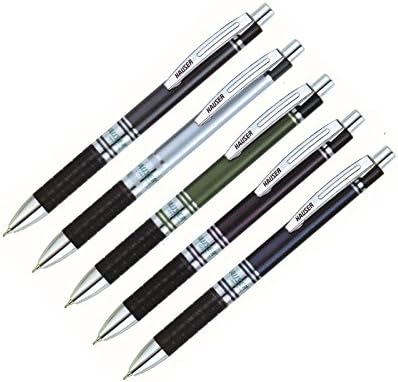 Hauser Cyclone Retractable Ball Pen Wallet Pack | 0.7 mm Tip Size | Metallic Foil Body | Comfortable Grip With Smudge Free Writing | Refillable Ball Pen | Blue Ink, Set Of 10 Ball Pen x Pack Of 2