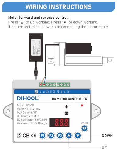 DIHOOL Funk Fernbedienungsschalter Für Lineartechnik Aktuatoren, 6V-30V DC Motor Controller,Smart eWelink WIFI Switch
