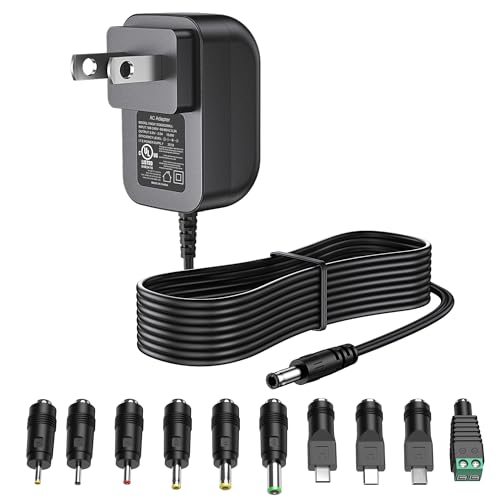 Bloc d'alimentation 5V 2A 10W AC-DC avec 10 fiches interchangeables et câble USB C