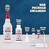 BondXtra Thick Viscosity 8 oz. Premium CA Glue for Woodworking with Extra Bottles, Caps and Microtips, Super Glue Kit for Woodturning, Plastic, Wood and DIY Craft