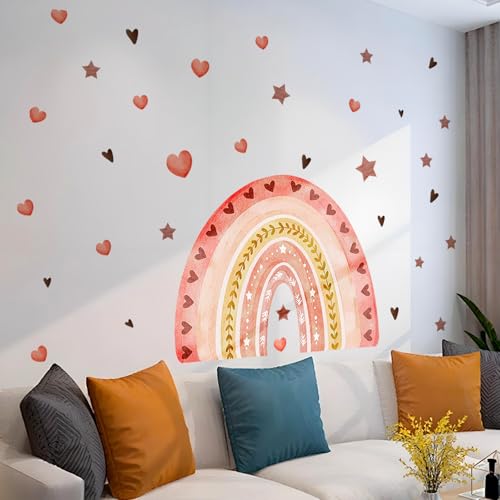Vinilos decorativos arcoíris acuarela para pared 2 piezas miniatura 3