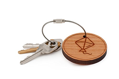 Kite Keychain, Wood Twist Cable Keychain - Small