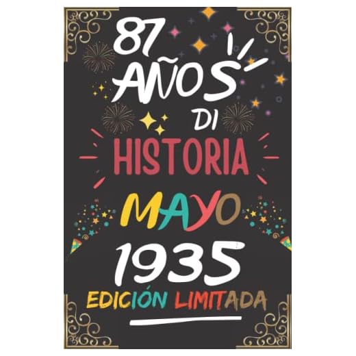 CUADERNO, 87 AÑOS DE HISTORIA MAYO 1935 EDICIÓN LIMITADA: Regalo de 87 cumpleaños para mujeres y hombres, ideas de 87 cumpleaños... un cumpleaños... ... regalo de 87 cumpleaños para él/ella.