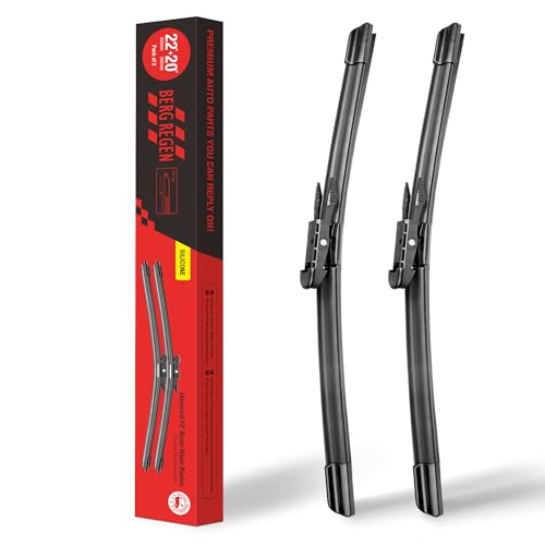BERG REGEN 22"+20" Silicone Windshield Wiper Blades Replacement for Ford Mustang 2021 2020 2019 2018 2017 2016 2015 2014-2010/ Lincoln MKZ 2020-2013 OEM Quality Wiper Blades-Pinch Tab (Set of 2)