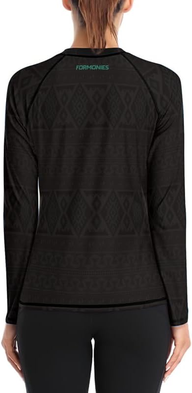 Aztec Grappling Rash Guard for Women MMA BJJ Long Sleeve Compression Shirt Training No Gi Fight Gear
