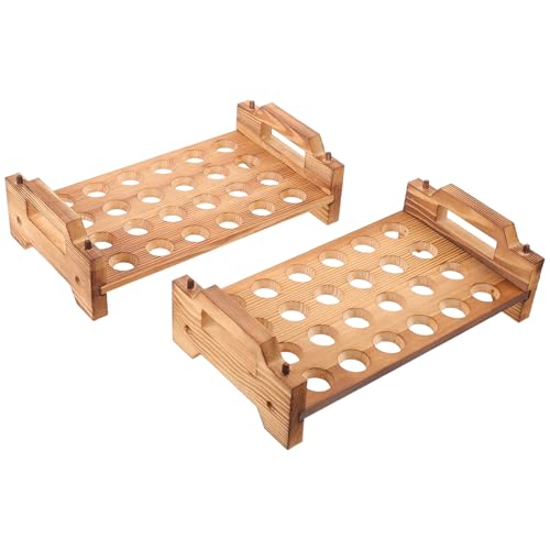 Soporte de madera para huevos de codorniz de 24 agujeros redondos