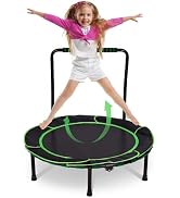 Mini Trampoline Pour Enfants 92cm Pliable Avec Poignée Réglable - Intérieur Extérieur