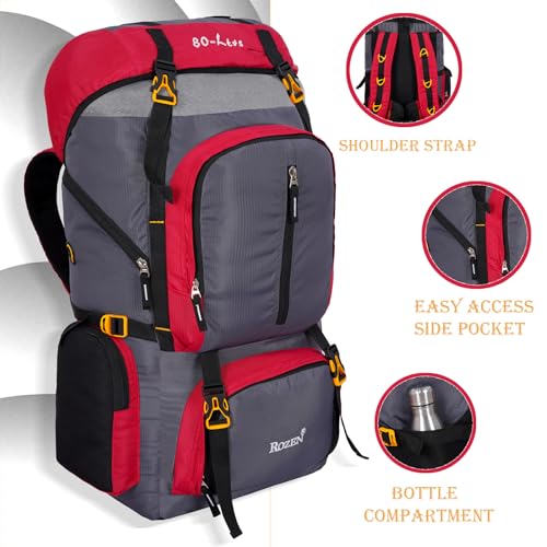 Image of 80L Travel Backpack for Outdoor Sport Camp Hiking Trekking Bag Camping Rucksack