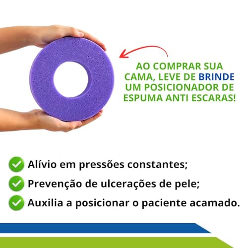 CAMA HOSPITALAR ELÉTRICA IDOSO COM RODAS + COLCHÃO ORIGINAL PILATI + GRADE E REGULAGEM DE ALTURA - P