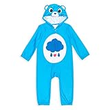 Care Bears Grumpy Bear Little Boys Family Sleep Fleece Zip Up Cosplay Pajama Coverall 7-8