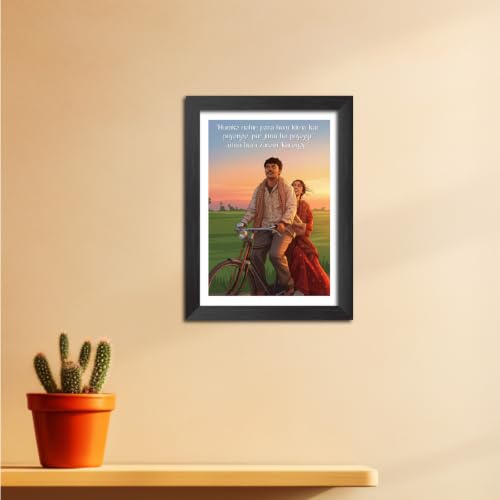 Image of TenorArts Laapataa Ladies Quotes Poster Bollywood Movie Vector Art Vector Art Posters Photo Framed Painting With Black Wooden Textures (12inches x 9inches)