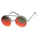 Limited Edition Mirror Flip-Up Lens Round Circle Django Sunglasses (Silver Fire)