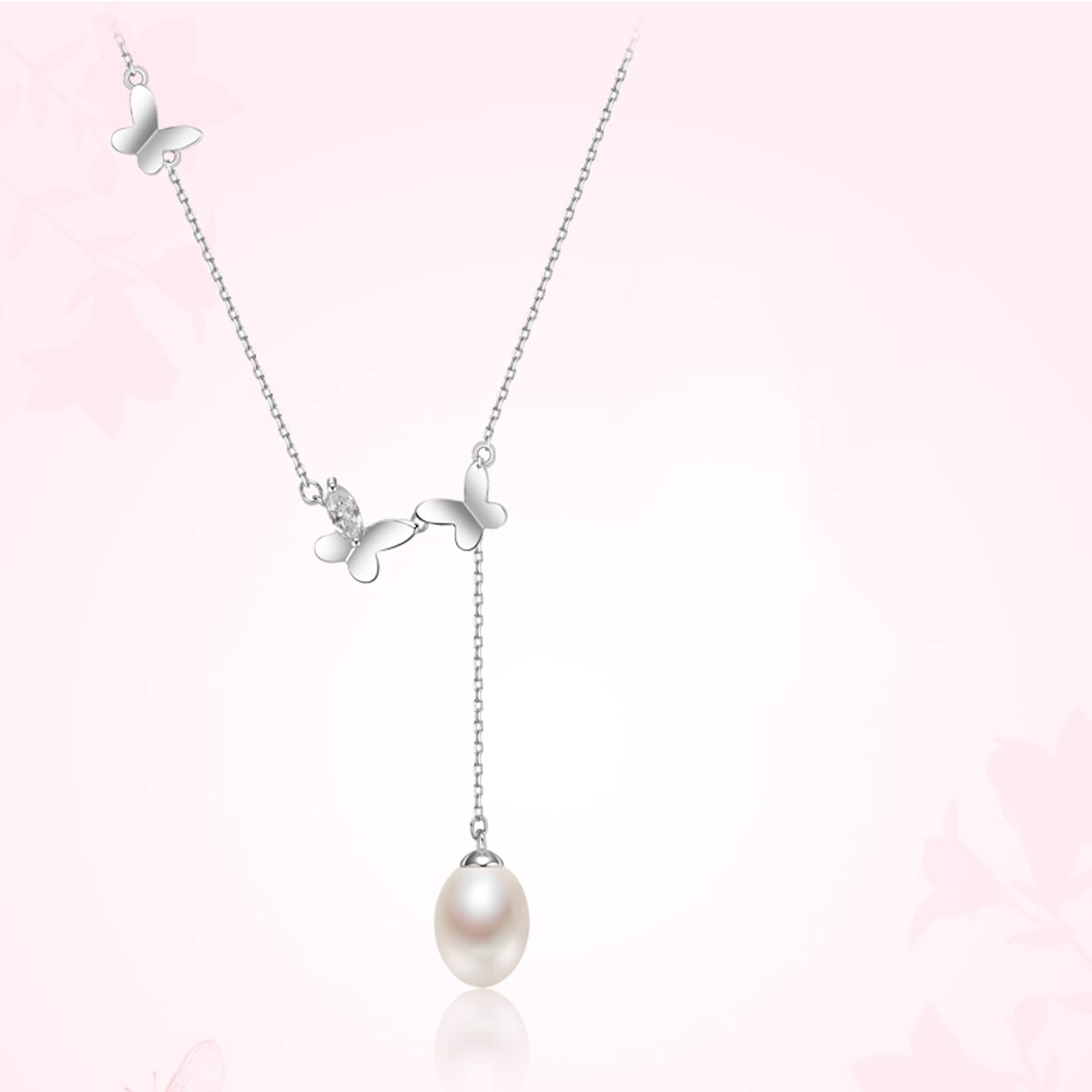 gioielli/collane collana s925 pendente di perle d'acqua dolce catena 7-8mm bianco a forma di goccia gioielli femminili regalo ciondoli da donna