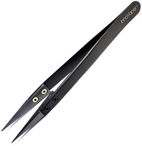 Authentic InnoVaper Precision Black Ceramic Tweezers - Non-Conductive and Heat Resistant to High Temperatures for Pinching Coils While Firing - NO MORE BROKEN TIPS!