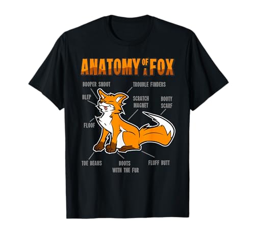 Funny Anatomy of a Fox Shirt Furry Fursona Women Kids Men T-Shirt